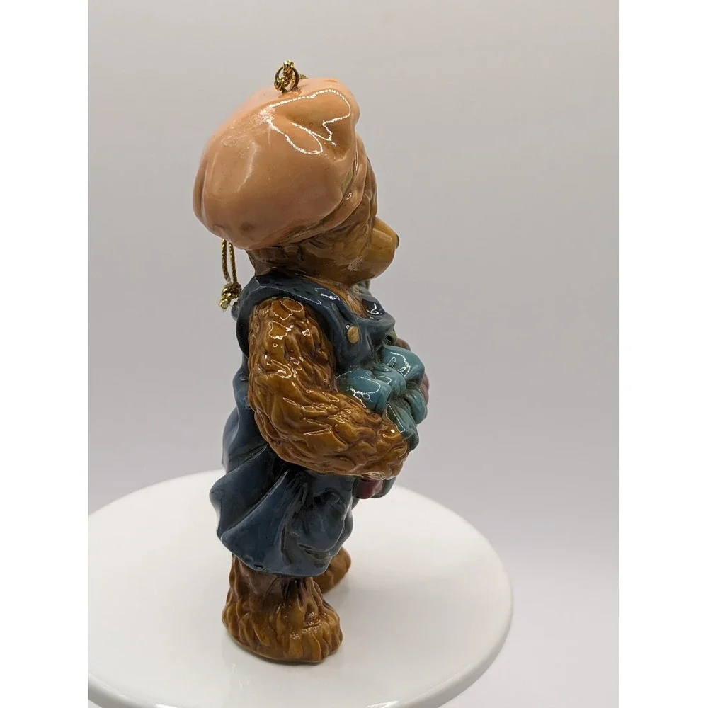 Glossy Bear Christmas Ornaments Boy Girl Ceramic Tree Gifts Heart Overalls 4
